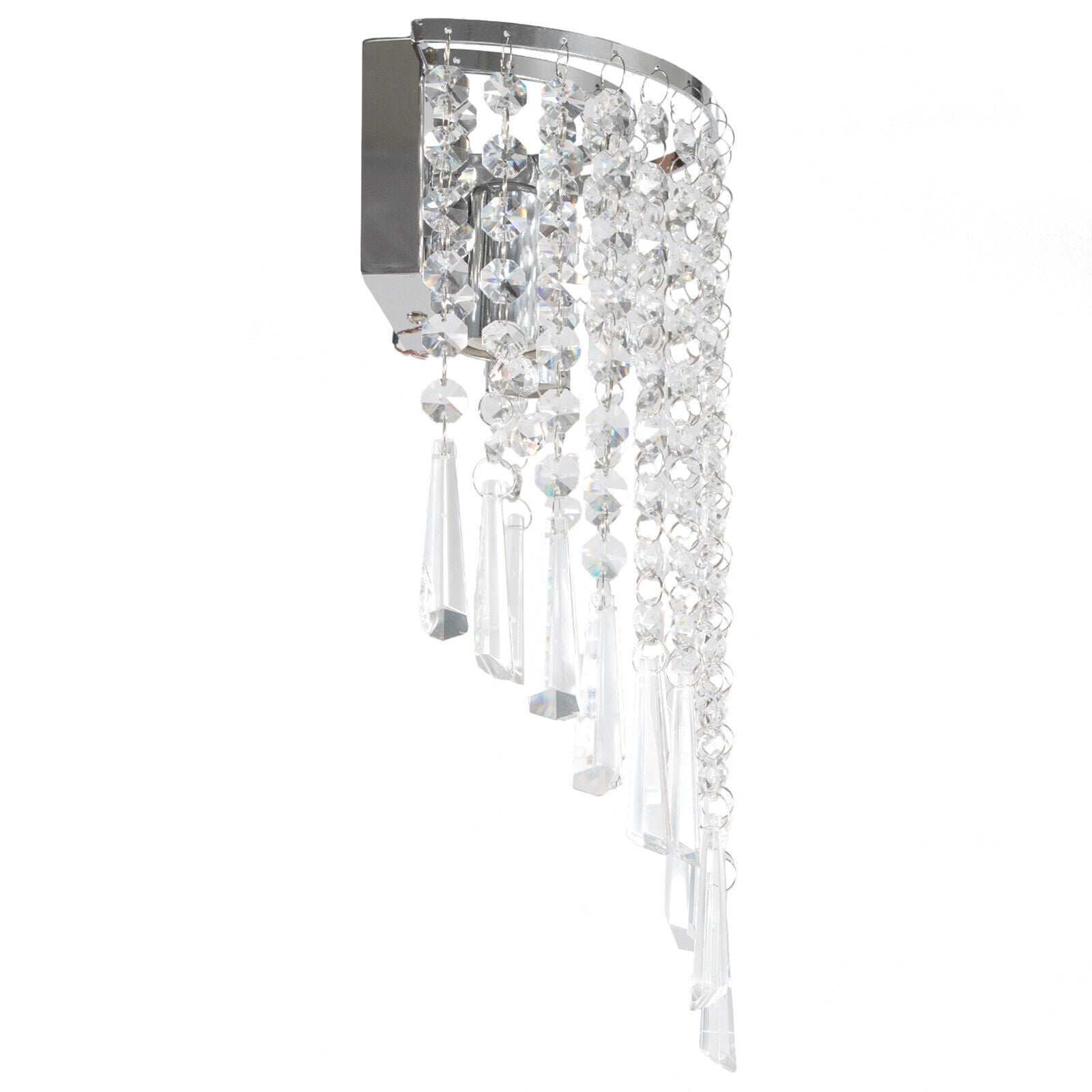 TFCFL Modern Semicircular Crystal Mirror Light Front Wall Lamp Fixture Bathroom Vanity Lights