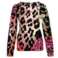 thumbnail image 5 of Jacenvly Christmas T-Shirts for Women Crewneck Sweatshirt Cozy Long Sleeve Shirt Skin-Friendly Leopard Print Valentine'S Day Printed Blouse Casual Tunic Tops Multicolor, 5 of 5