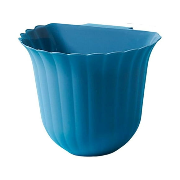 Flowers Shape Kitchen Cabinet Door Hanging Cabinet Door Garbage Trash Waste Storage Tools Can Collection Basket Garbage Bin Container Blue