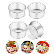 4 Inch Small Cake Pan, Set of 4 Aluminum Alloy Mini Round Smash Cake Baking Pans, Non-Toxic & Healthy, Mirror Finish & Dishwasher Safe
