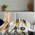 thumbnail image 3 of Cartoon Soft Flannel Fleece Throw Blanket, Yellow Color Construction Site Machinery and Signs Illustration, Cozy Plush for Indoor and Outdoor Use, 70" x 90", Earth Yellow Black Red, by Ambesonne, 3 of 5