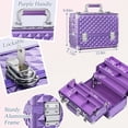 thumbnail image 4 of Funda organizadora de maquillaje FRENESSA extra grande con 6 bandejas, color morado, 4 of 7