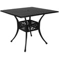 thumbnail image 1 of Sunnydaze Decor Table à Manger Extérieure Carrée en Aluminium Moulé avec Trou pour Parasol, Noir (1 Unité), 1 of 9