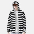 thumbnail image 3 of Haiem Black And White Stripes UPF 50+ Fishing Shirts for Men Long Sleeve UV Sun Protection Hoodie Non-Mask Outdoor Hiking Shirts, 3 of 8