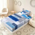 thumbnail image 5 of Manfei Abstract Ombre Rectangle Twin Sheets, Blue Black Gray Bedding, Gray Reversible 3-Piece1 Flat Sheet + 1 Fitted Sheet + 1 Pillowcase, 5 of 6