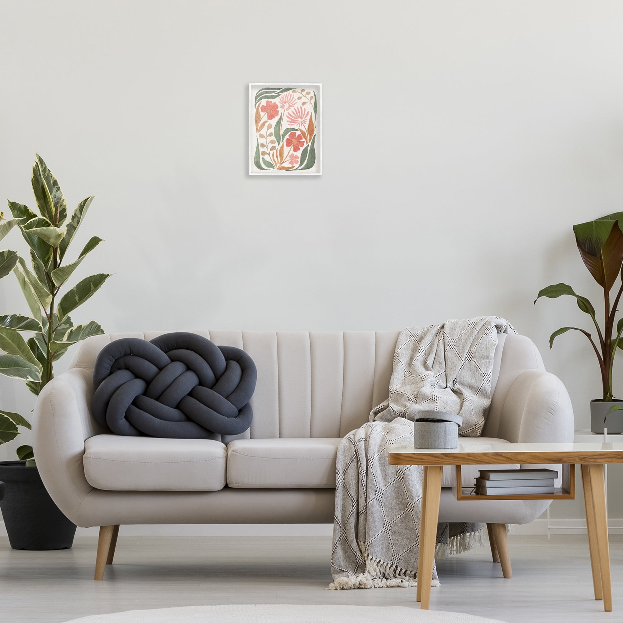 Stupell Industries Floral Abstract Pattern Botanical & Floral Painting White Framed Art Print Wall Art, 11 x 14