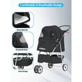 thumbnail image 3 of XX Dog Stroller, 3 Wheels Pet Cat Jogger Stroller, Folding Carrier Waterproof Puppy Stroller With Cup Holder & Removable Liner, Dog Strollers For Small Dogs, For Small And Medium Pets, 3 of 8