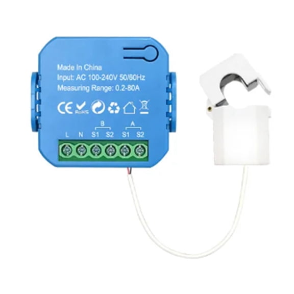 Tuya Smart ZigBee Meter Bidirectional with Current Transformer Clamp App Monitor Power 80A(1CT)