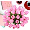 thumbnail image 5 of MINKUROW Artificial Tulip Fake Holland Mini Tulip Real Touch Flowers 24 Pcs for Wedding Decor DIY Home Party Rose Red, 5 of 6