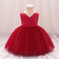 thumbnail image 2 of EnJoCho Flower Girl Dress for Wedding Tulle Satin Bow Shoulder Long A Line Girls First Communio𝗇 Dresses Formal Birthday Gown, 2 of 8