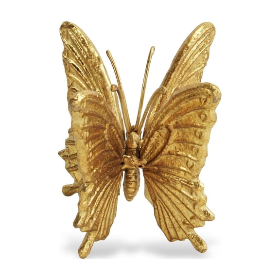 Gold Cast Iron Double Butterfly Sculpture