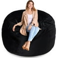 thumbnail image 7 of Homguava Bean Bag Chair: Giant 4' Memory Foam Furniture Bean Bag Chair with Microfiber Cover - 4Ft, Black, 7 of 7