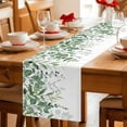 thumbnail image 5 of Green Leaves Table Runner - 60 Inch Long Summer Botanical Cotton and Linen Blended Dress Scarves Farmhouse Table Runner for Kitchen Dining, Coffee Table, 13" x 60", 5 of 8