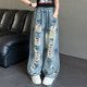 thumbnail image 1 of WILLBEST Jeans Mujer Pantalones Vaqueros Rotos Para Niñas, de Moda Urbana, Holgados, de Pierna Recta, Con Cintura Elástica, Largos de Verano Para Niños y Adolescentes, Para Actividades Al Aire Libre., 1 of 2
