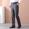 thumbnail image 2 of Nmnitkp Mens Classic Fit Flat Front Hidden Expandable Waist Dress Pants Suit Pants Pants for Men High Quality Fabric Men's Premium Straight Fit 4-Way Stretch Expandable Waistband Dress Pant, 2 of 9