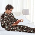 thumbnail image 6 of Daiia Skulls And Red Eyeballs for Men's Long-Sleeved Pajama Set – Soft & Comfortable Sleepwear Button-Up Pajamas Cozy Lounge Wear-Large, 6 of 7
