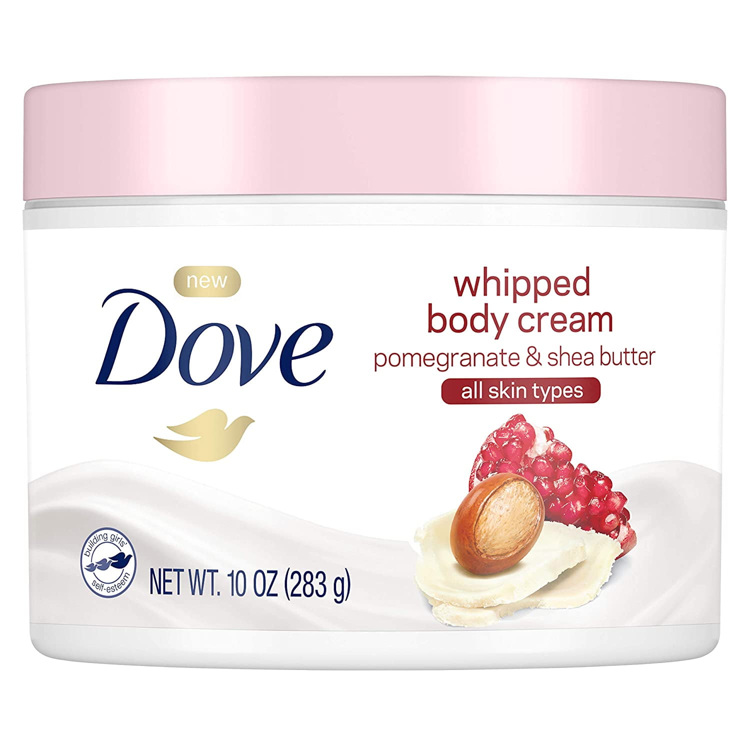 Dove Whipped Body Cream Dry Skin Moisturizer Pomegranate and Shea Butter,Nourishes Skin Deeply, 10 oz