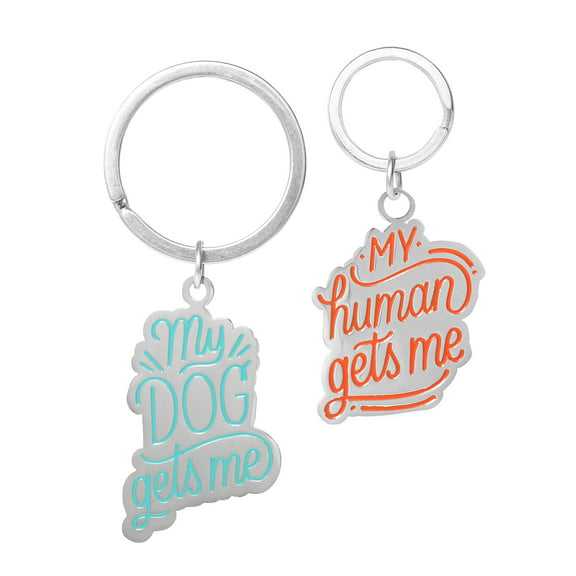 Connections from Hallmark Stainless Steel Dog My Dog Gets Me Keychain and Tag Set