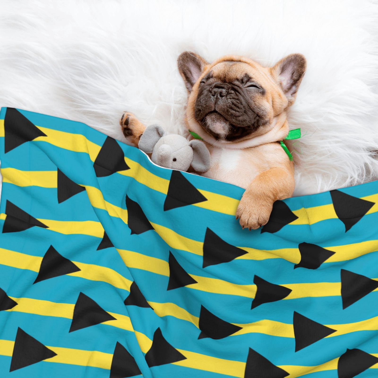 Bahamas Flag Pattern Dog Blanket Soft Warm Flannel Cat Blanket Great Pet Throw for Cats Puppy Small Medium Large Dog