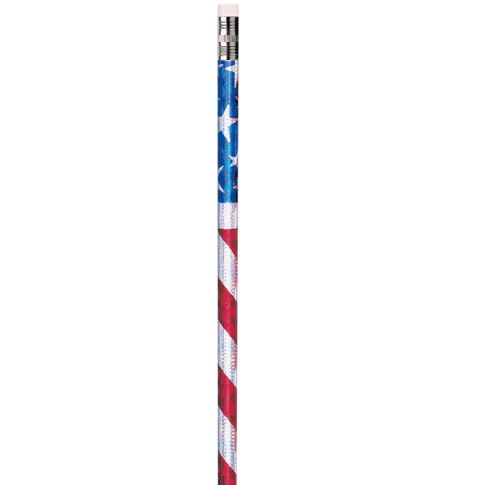 Moon Products Stars & Stripes Glitz Pencils, 12 Per Pack, 12 Packs