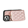 thumbnail image 4 of TECH CIRCLE Wallet Case for iPhone 12 Pro Max, Crossbody Strap Zipper Closure Case Card Slots with Detachable Hand Strap Kickstand, 6.7 inch for iPhone 12 Pro Max,Rosegold, 4 of 6