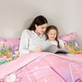 thumbnail image 5 of Manfei Monogram M Graphic 7pcs Queen Bedding,Sweet Axolotl Bedding Comforter Set Queen,Pink,Pink Reversible, 5 of 7