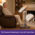 thumbnail image 3 of Kekoy Overbed Table with Wheels, 90° Tilting Tabletop and Adjustable Height, Rolling Hospital Bedside Table for Reading, Laptop Work and Post-Surgery Recovery, 3 of 8