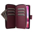 thumbnail image 3 of For iPhone 17 Case 9 Card Slots Zipper Pocket PU Leather Cover with Wrist Strap - Dark Purple, 3 of 5