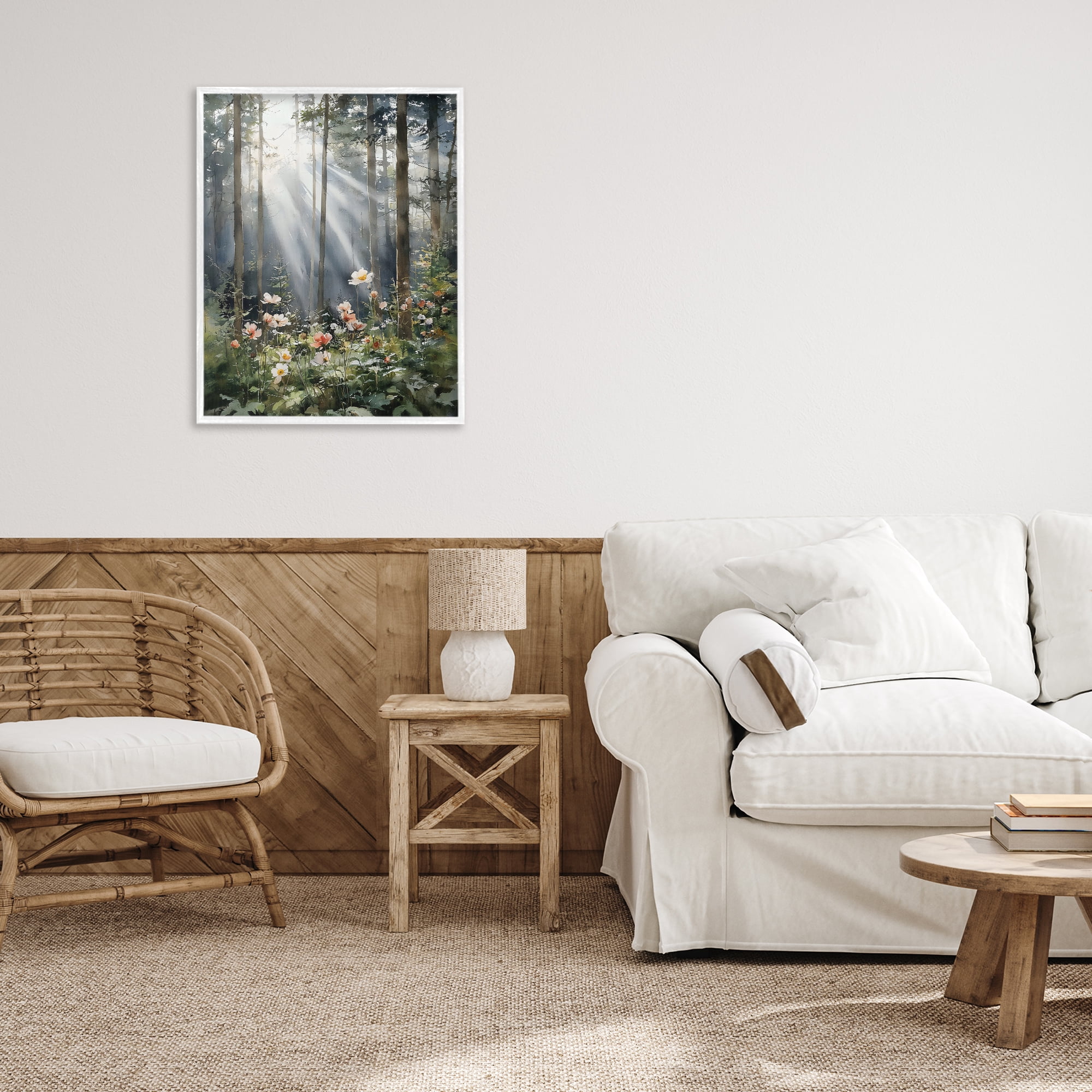 Stupell Industries Sunlit Woods In Morning White Framed Giclee Art, design by Franklyn Gregory