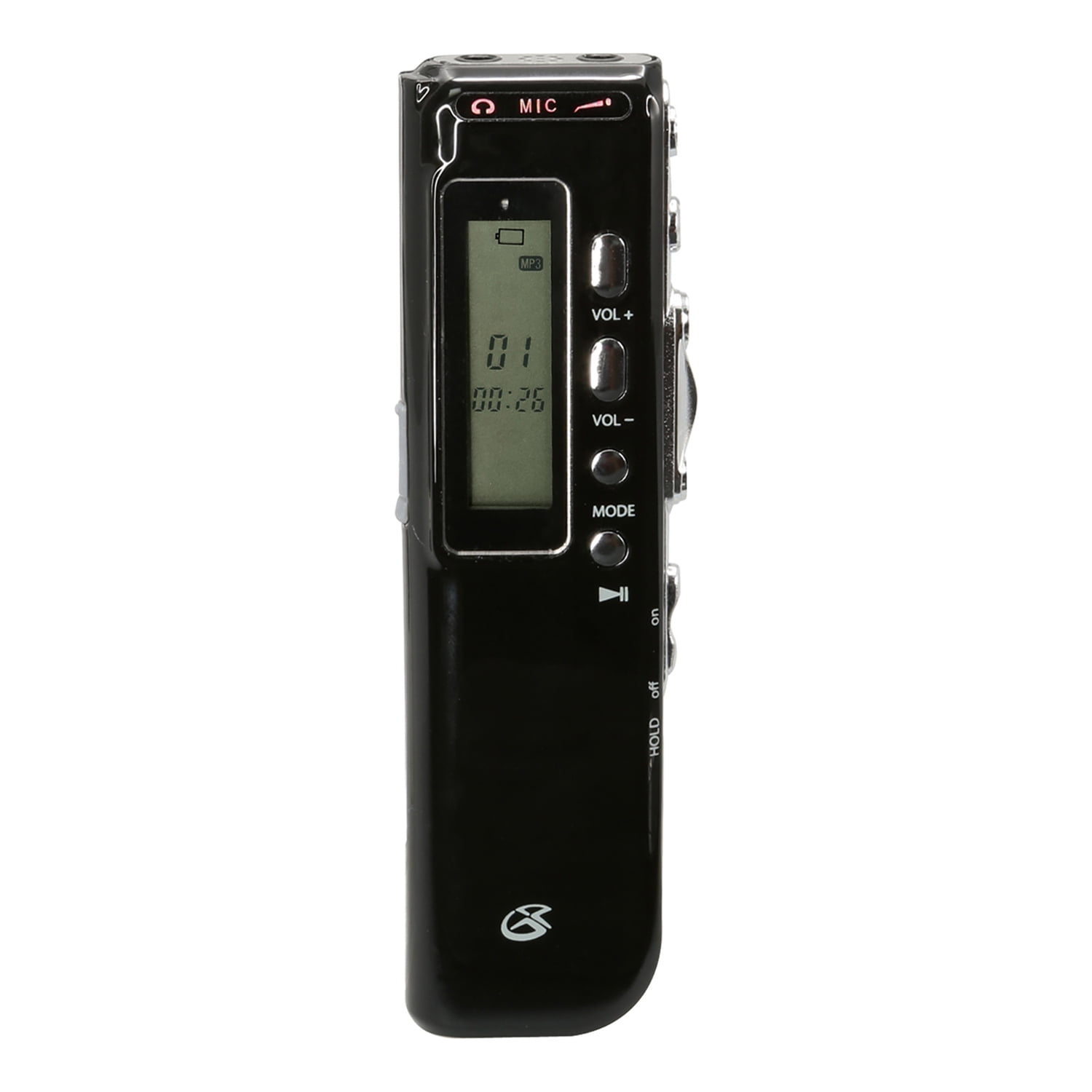 GPX 4-GB Digital Voice Recorder with Voice Activation, Black