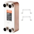 thumbnail image 3 of VEVOR Heat Exchanger, 5"x 12" 30 Plates Brazed Plate Heat Exchanger, Copper/316L Stainless Steel Water To Water Heat Exchanger For Floor Heating, Water Heating, Snow Melting, Beer Cooling, 3 of 9