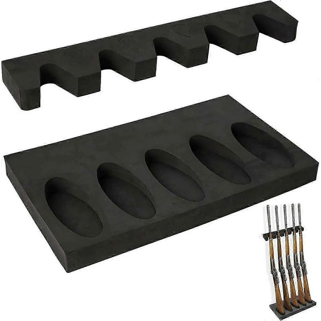 Foam Gun Rack Hunting Gun Safe Accessory for Gun Storage Rifles and Shotguns Wall Mount Gun Holder with Magnetic Strip and Hook