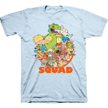 Mens Nickelodeon 90s Throwback Shirt - Retro Nick Group tee - Classic Nick Graphic T-Shirt (Pool, Large)