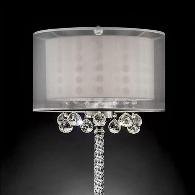 Benzara BM131743 LILA Traditional 30 Inch Table Lamp Silver Metal, Clear