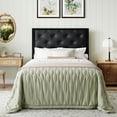 thumbnail image 3 of Amolife Twin Size Bed Frame with Upholstered Headboard and Elevated Footboard, 12.5" Under-Bed Storage Space, No Box Spring Needed, Black, 3 of 9