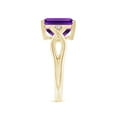 thumbnail image 3 of ANGARA Natural Twist Shank Emerald Cut 2.9 ct Amethyst Statement Ring in 14K Yellow Gold for Women (Size-10x8mm) | February Birthstone, Anniversary, Jewelry Gift for Women | Natural Amethyst Ring, 3 of 8
