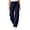 Dark Blue, variant on Womens Wide Leg Pants High Waisted Palazzo Effortless Everyday High Withed Waistband Casual Pants With Front Pockets Comfort Style Summer Flowy Pants