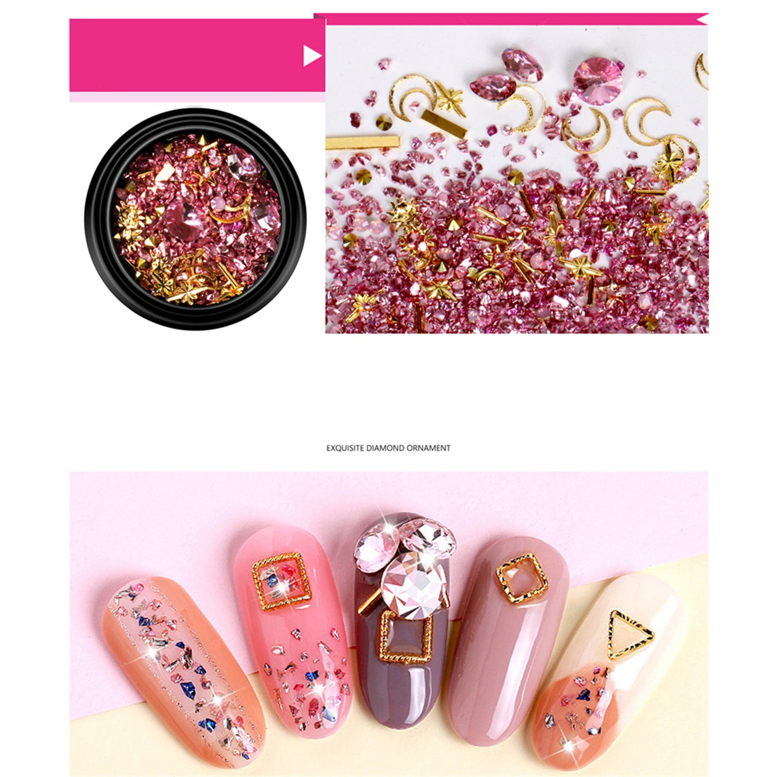 NIUREDLTD Nail Metal Rivets Studs Charms Decoration Gold Nail Decals