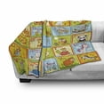 thumbnail image 3 of Educational Soft Flannel Fleece Blanket, Zoo Alphabet Design Colorful Style Funny Cartoon Animals Children Kids School, Cozy Plush for Indoor and Outdoor Use, 70" x 90", Multicolor, by Ambesonne, 3 of 6