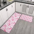 thumbnail image 2 of Pink Breast Cancer Kitchen Rugs Sets Of 2,Anti Fatigue Kitchen Mat Rugs Non Slip Washable,Decorative Kitchen Floor Mats for Kitchen,Sink,Laundry,17"x30"+17"x47", 2 of 7
