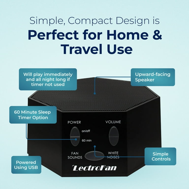 LectroFan EVO Sleep Sound Machine – 22 Non-Looping Sounds, White Noise, Fan Sounds, Ocean, Timer