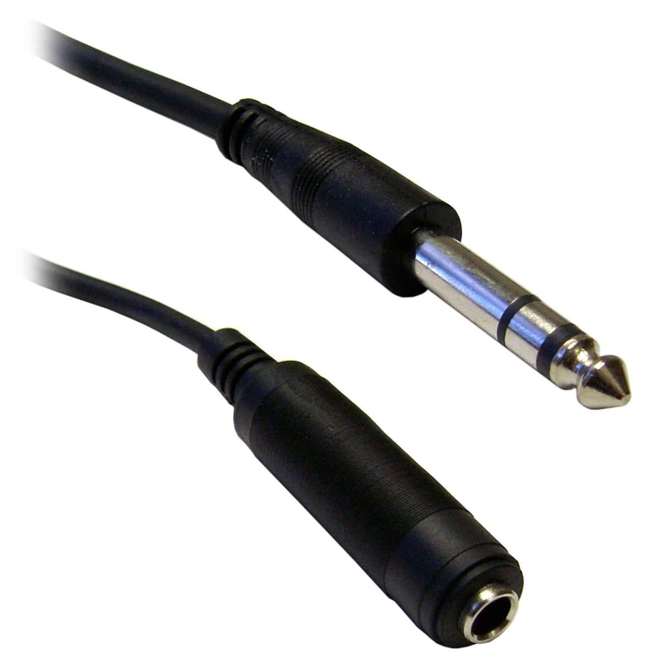 Parts Express 3.5mm Slim-Plug Stereo Male To 1/4 Mono Male Adapter Cable - 6ft