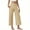 A-Beige, variant on Womens High Waist Pants Casual Stretchy Wide Leg Pants Comfy Loose Fit Pants Solid Elastic Waist Pocket Stylish Pants