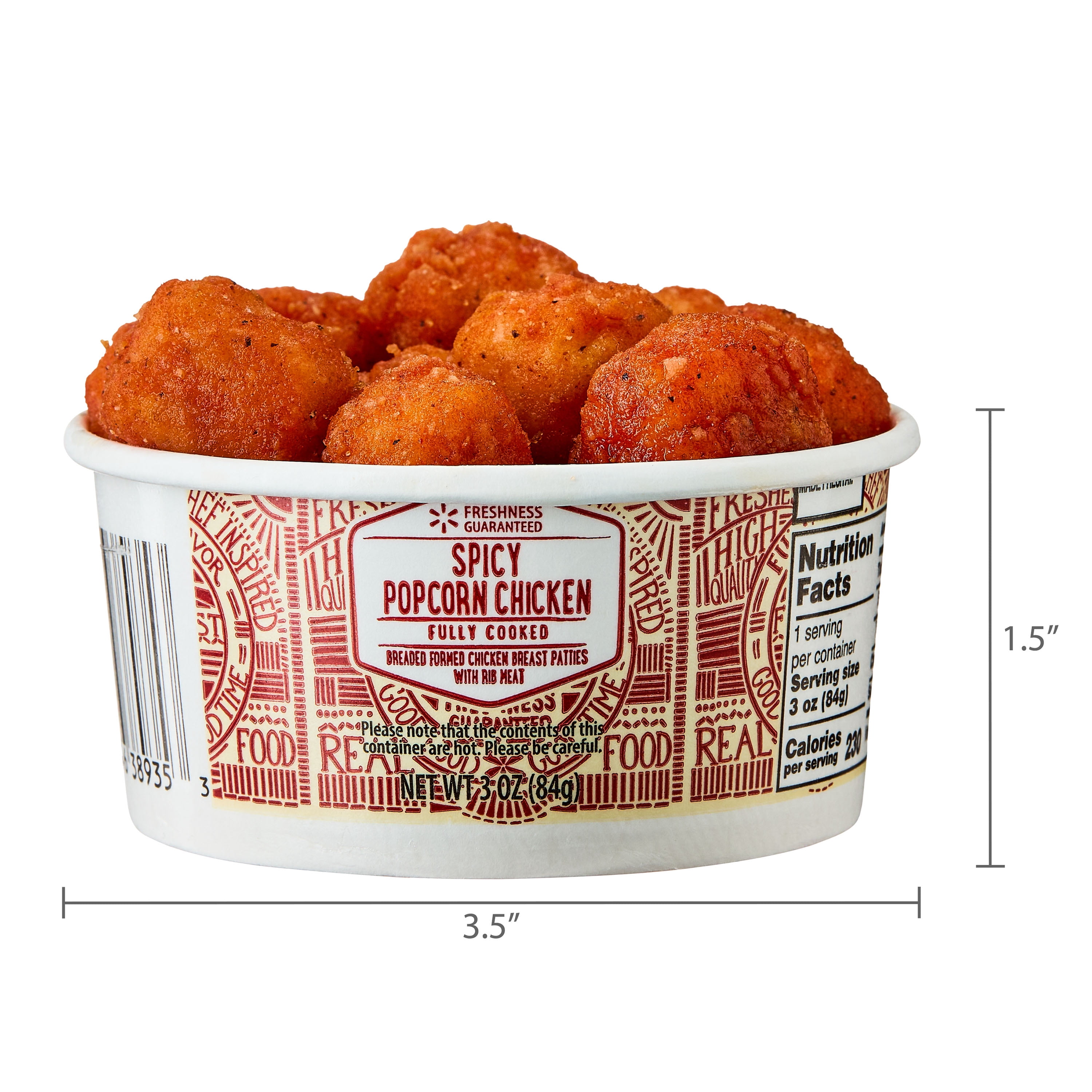 Freshness Guaranteed Hot and Ready-to-Eat Spicy Popcorn Chicken, 3 oz, 1 Count