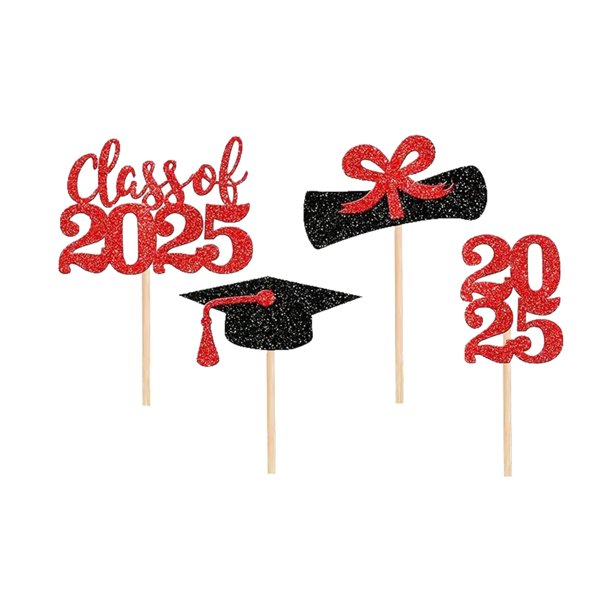 Adornos para tartas de graduación 2025, artículos para fiestas, adornos para tartas, insertos para cupcakes, diseño temático de graduación