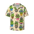 thumbnail image 5 of Picia Cute Cartoon Cactus Men's Linen Shirts Short Sleeve Cuban Beach Shirts Casual Shirts Button Down Shirt for Men Beach Summer Wedding Shirt-X-Large, 5 of 7