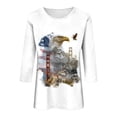 thumbnail image 5 of vigerkar 250 Anniversary USA 3/4 Sleeve Shirt for Women 250th Patriotic Shirts Casual American Flag and Stars Print Shirt (White, 3XL), 5 of 8