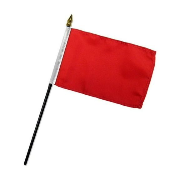 Red Solid Color 4x6in Stick Flag