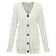 thumbnail image 4 of Rinsvye Womens Casual Knit Cardigan Sweater Large Size Loose Twist Button Jacket Women Open Cardigan Plus Tan Open Front Cardigan For Women Women'S Cardigan Sweatshirt Chunky Oversized Sweaters For Wo, 4 of 4