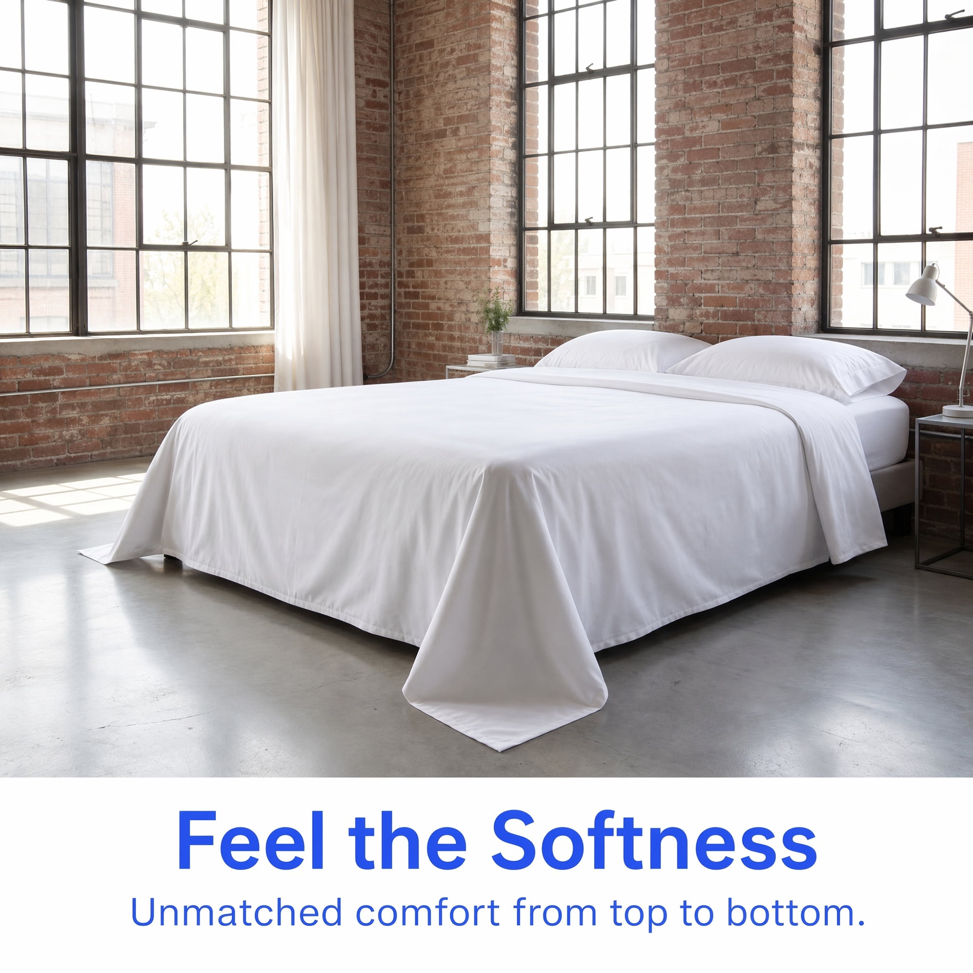 Unique Bargains Microfiber Bed Breathable Flat Sheet Bedding White 66"x96"